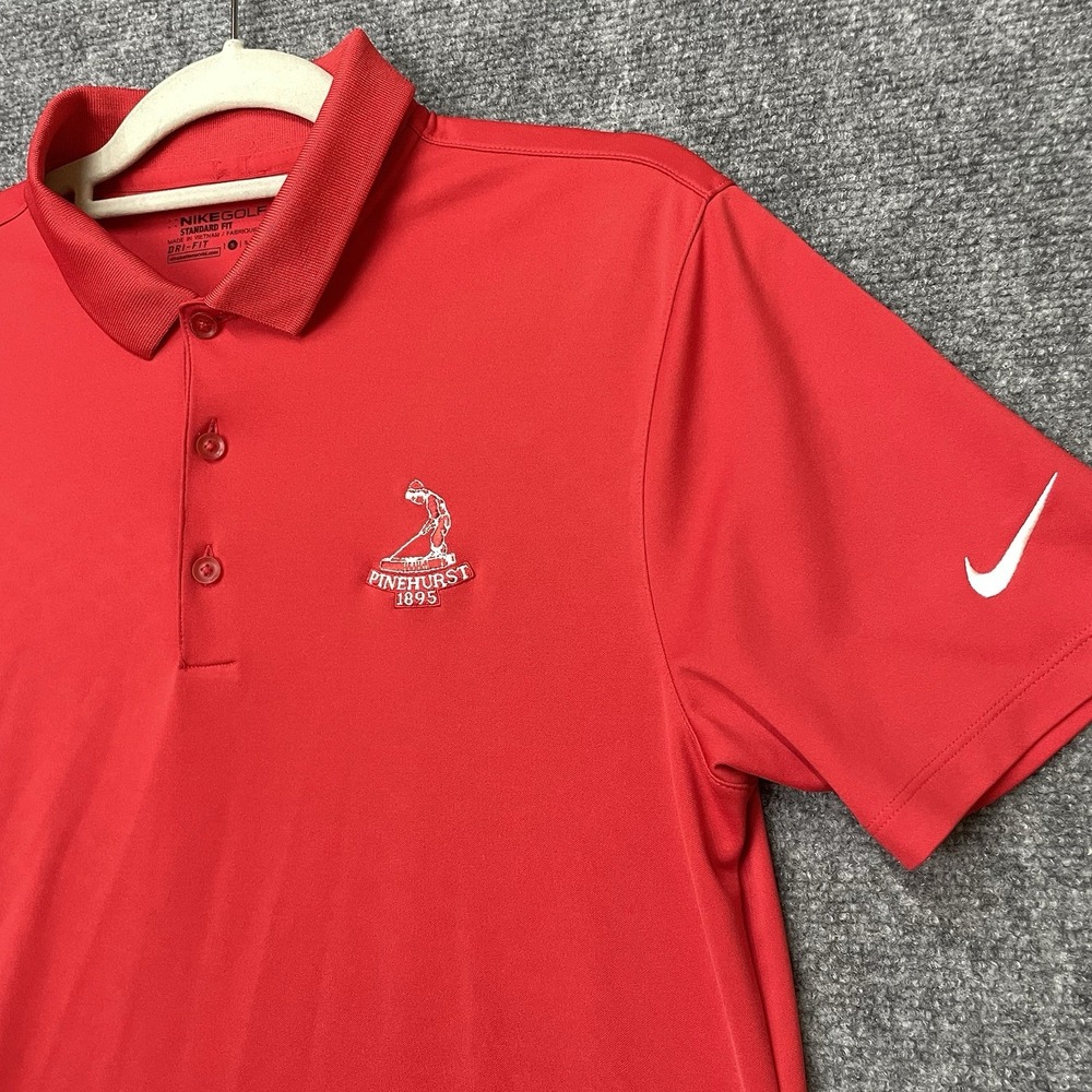 Nike Golf Dri Fit Victory Polo Pinehurst Country Club Performance Red Mens S